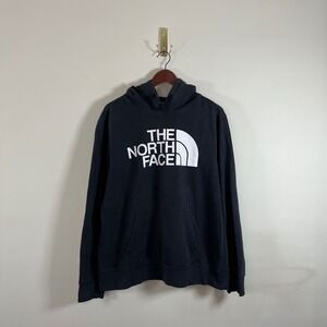 The North Face Men's Logo Hoodie Sweatshirt Black White Large Half Dome Gorpcore